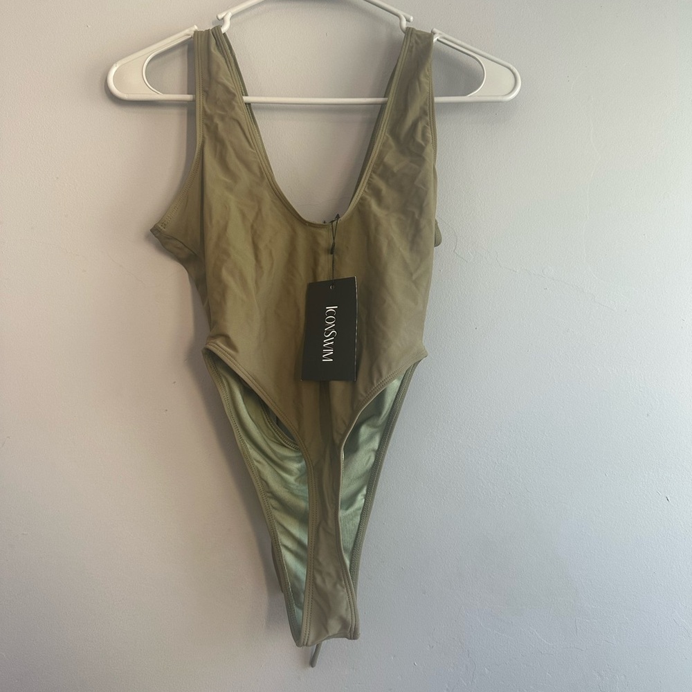 Khaki Tie-Back Bikini - Picture 6 of 7